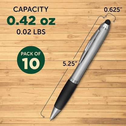 DISCOUNT PROMOS Custom Stylus Ballpoint Pens Set of 10/50/100, Personalized Bulk Pack - Black Ink, Great for Office, School, Business, Tradeshows, Events - Purple