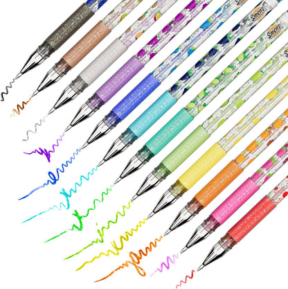 Glitter Gel Smens - Patented Gourmet Scented Colored Glitter Gel Ink Pens, Medium Point, 8 Count - Fun, Cute, Cool, Smelly Pens for Kids