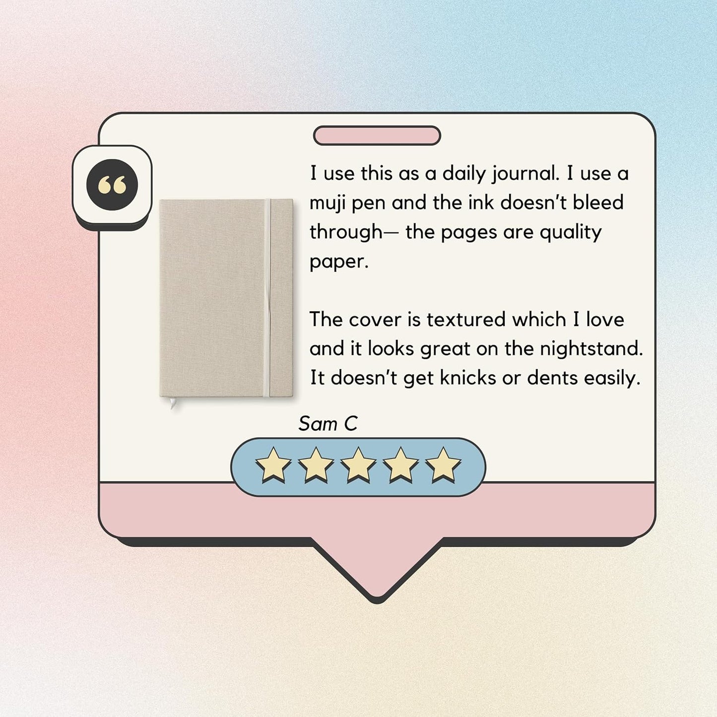 Portage Blank Hardcover Aesthetic Notebook Writing Journal – Bleed-Proof Paper Notepad for Journaling, High GSM, A5 Notebook, Cream Pages - Salmon, 6 x 8.5 Inches, 224 Pages
