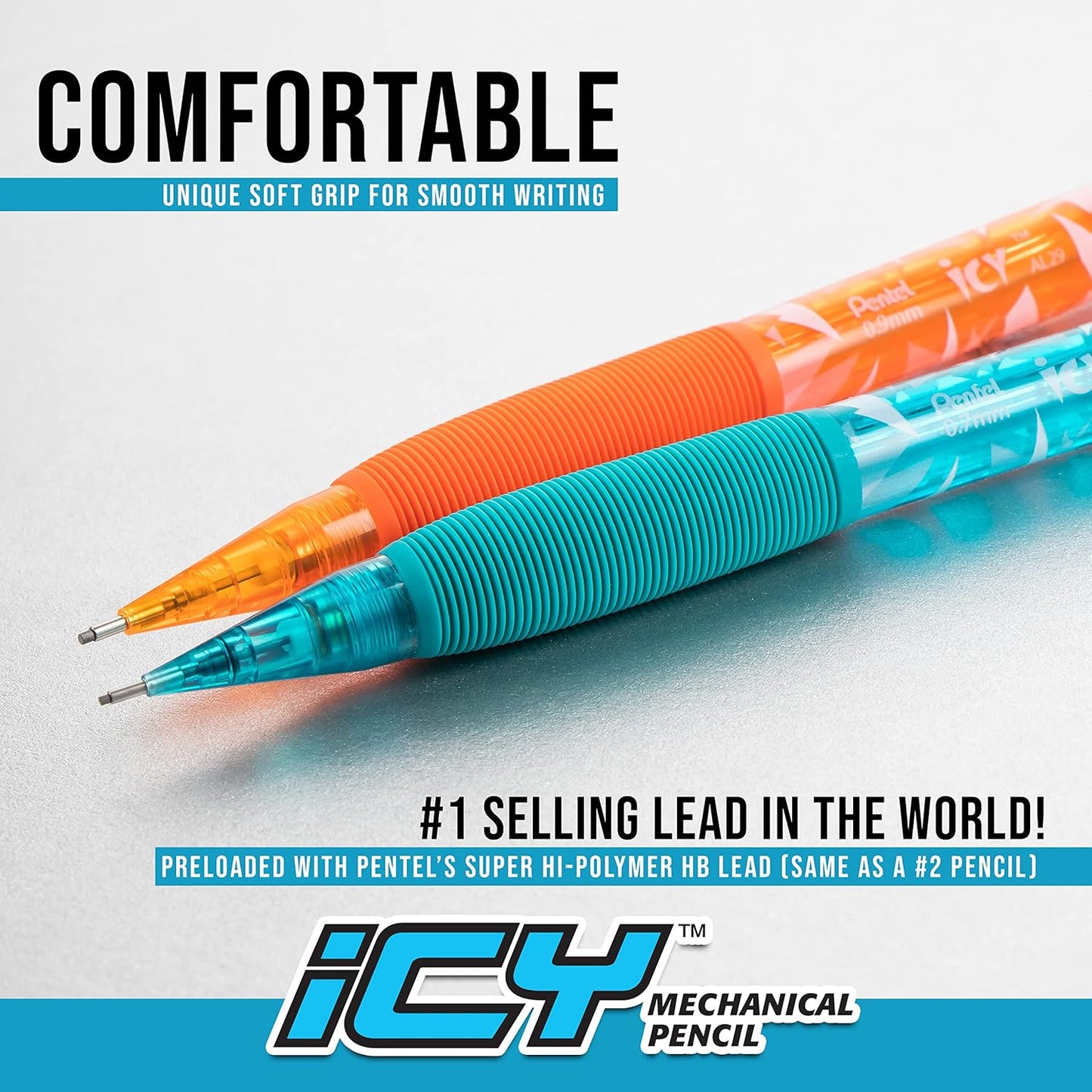 Pentel Icy Razzle-Dazzle Mechanical Pencil, (0.7mm), Assorted Barrels, Color May Vary, Pack of 12 (AL27RDBP12M)