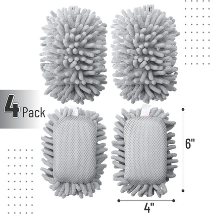 Mr. Pen- Magnetic Microfiber Shag Whiteboard Erasers, 4" x 6", 4 Pack, Dual Surface, Washable Large Dry Erase Board Cleaner for Chalk, Marker, Classroom, Office, Home
