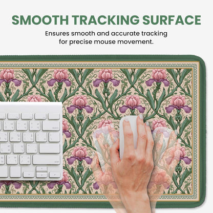 Large Mouse Pad for Desktop, Cute Desk Mat Pad Protector for Work & Gaming, Aesthetic Pretty Anti-Slip Laptop Blotter Cover for Office School Home Supplies, Wildflowers, 31.5" x 11.8"