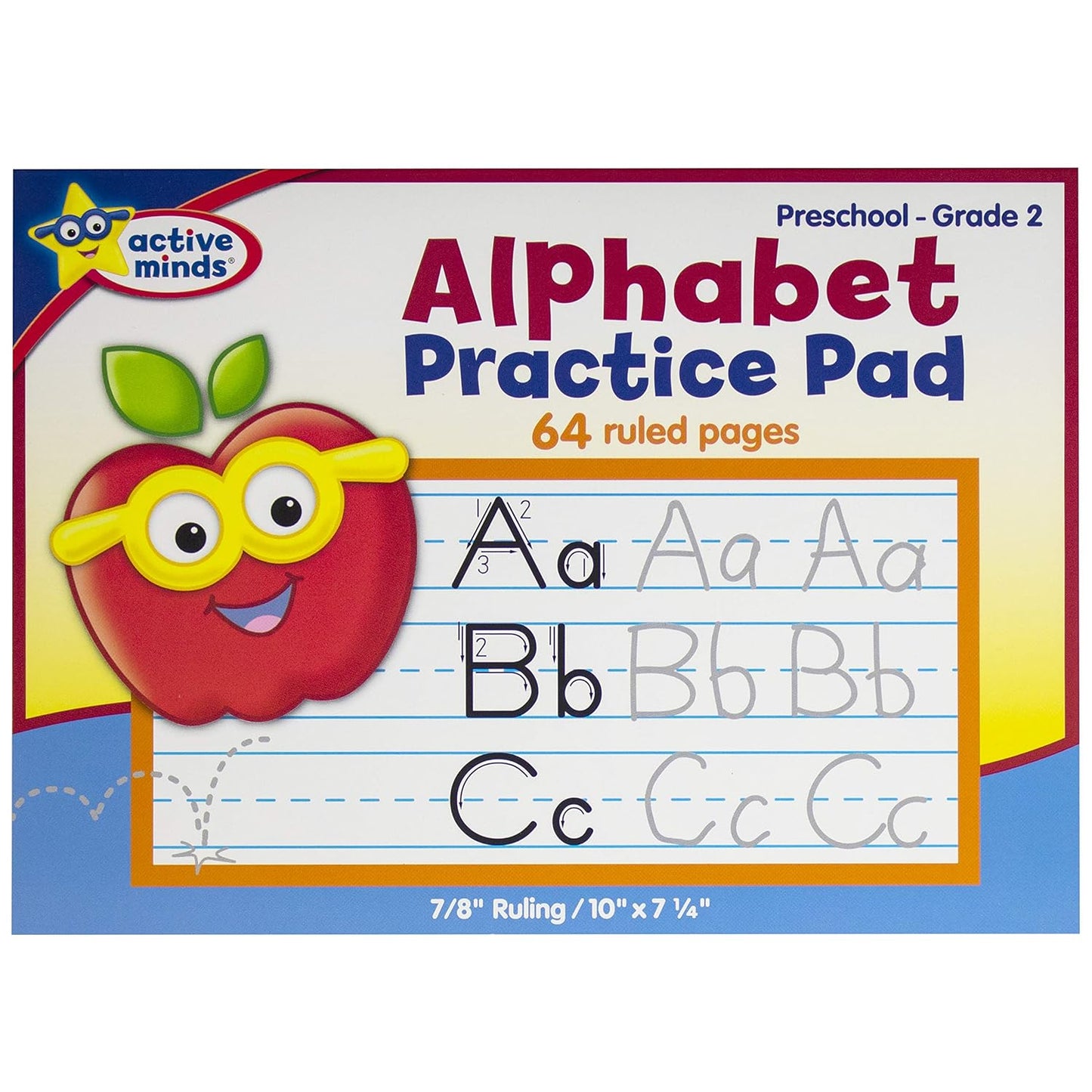 Active Minds - Alphabet Handwriting Practice Pad / Workbook for Kids – Great for Preschool, Kindergarten, and 1st Grade