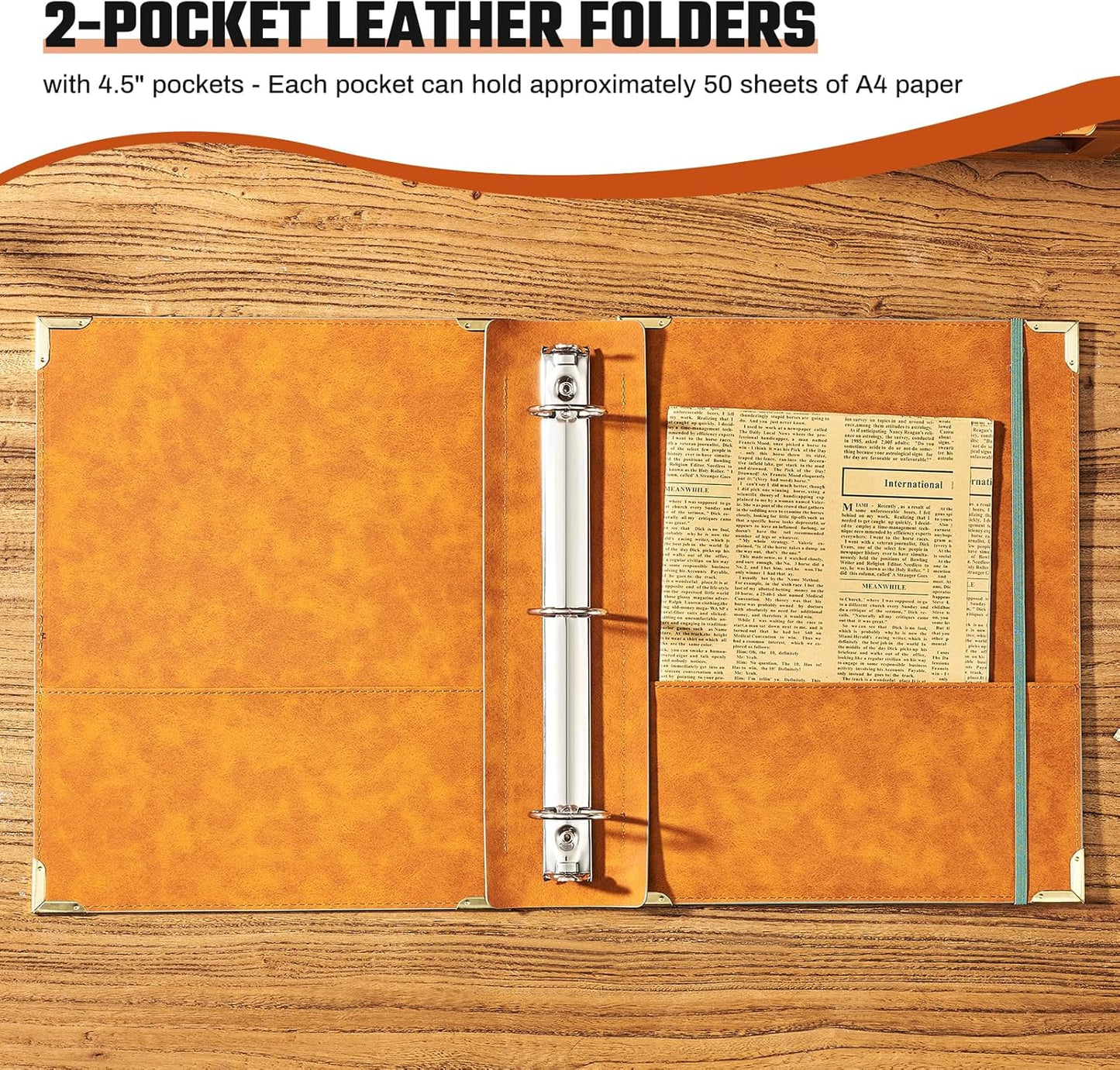 Ovesmusl Leather 3 Ring Binder Fits 8.5"x11" Letter Size Paper, 1 Inch Round Ring Binder Holds 200 Sheets, Notebook Cover Loose Leaf Organizer, Green Tree