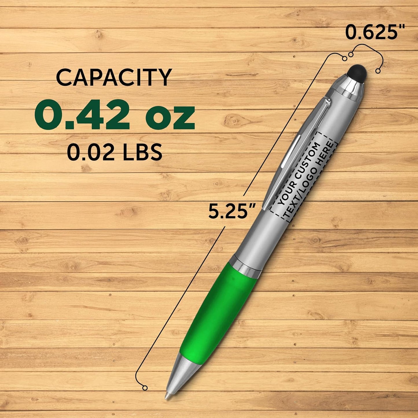 DISCOUNT PROMOS Custom Stylus Ballpoint Pens Set of 10/50/100, Personalized Bulk Pack - Black Ink, Great for Office, School, Business, Tradeshows, Events - Purple