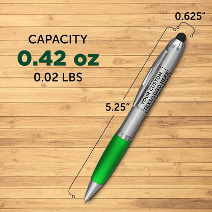 DISCOUNT PROMOS Custom Stylus Ballpoint Pens Set of 10/50/100, Personalized Bulk Pack - Black Ink, Great for Office, School, Business, Tradeshows, Events - Purple