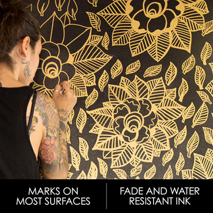 Sharpie Metallic Permanent Markers | Fine Point for Bold Details | Gold | 1 Marker Pen