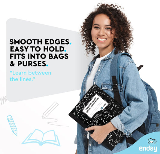 Composition Notebook College Ruled (2 Pack) Hard Cover Marble composition notebook, 100 Sheets, College ruled composition notebooks, White Paper Composition books, Black and white composition notebook