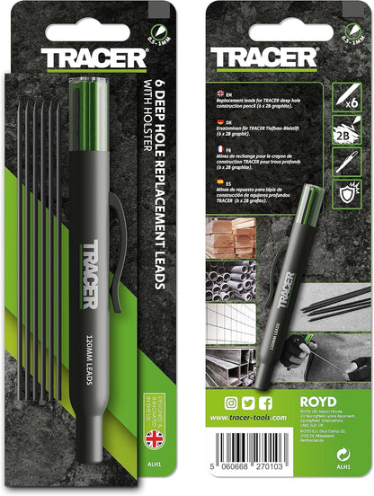 Tracer 2.8mm Carbide Tipped Lead 3-Pack with Anti-Snap Case - Lead Refill for Mechanical Pencil to Mark Wood, Metal, Ceramic, Glass, Woodworking and Carpenter Pencil Tool Use - ALPC1