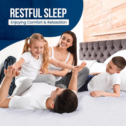 Twin Size Mattress Protector Waterproof, Premium 200 GSM Terry Mattress Cover, Soft & Breathable Bed Cover, Fitted Sheet Style Stretchable Deep Pockets 15" by Utopia Bedding (White)