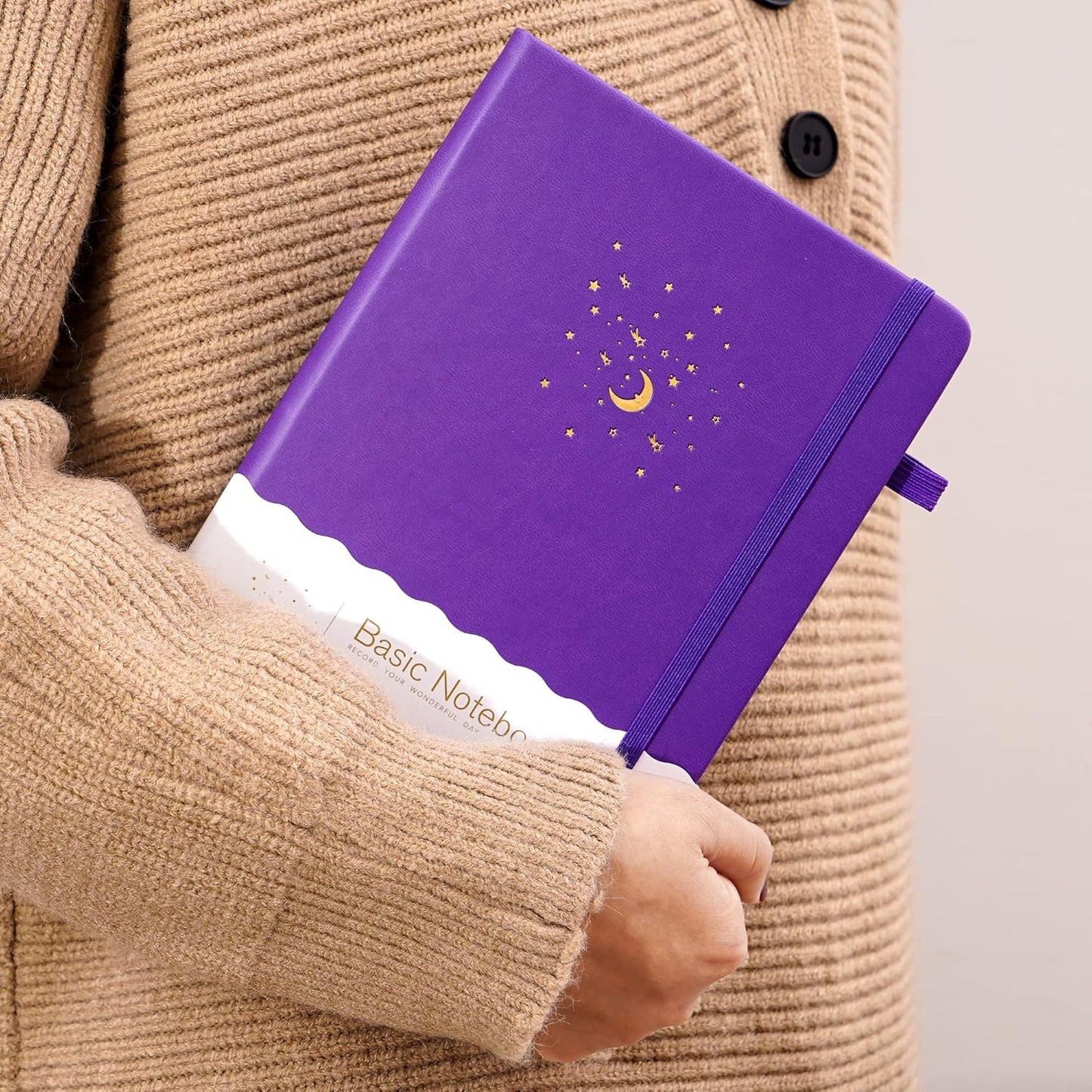 CAGIE Journal Notebook for Women Men, Hardcover Lined Notebooks Journals for Writing Work Journaling Note Taking Diary with Pen Loop (Black Ruled), Gifts, 5.7" x 8.3", 196 Pages