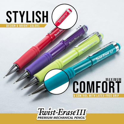 Pentel Twist-Erase III Mechanical Pencil, (0.9mm), Black Barrel