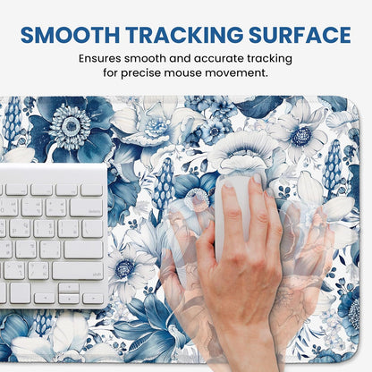 Large Mouse Pad for Desktop, Cute Desk Mat Pad Protector for Work & Gaming, Aesthetic Pretty Anti-Slip Laptop Blotter Cover for Office School Home Supplies, Wildflowers, 31.5" x 11.8"