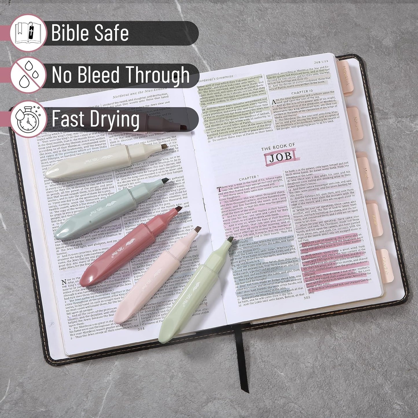 Mr. Pen- Aesthetic Bible Highlighters No Bleed Through, 6 pcs, Chisel Tip, Cute Highlighter for Journaling Supplies and School Accessories, Bible Highlighters and Pens No Bleed