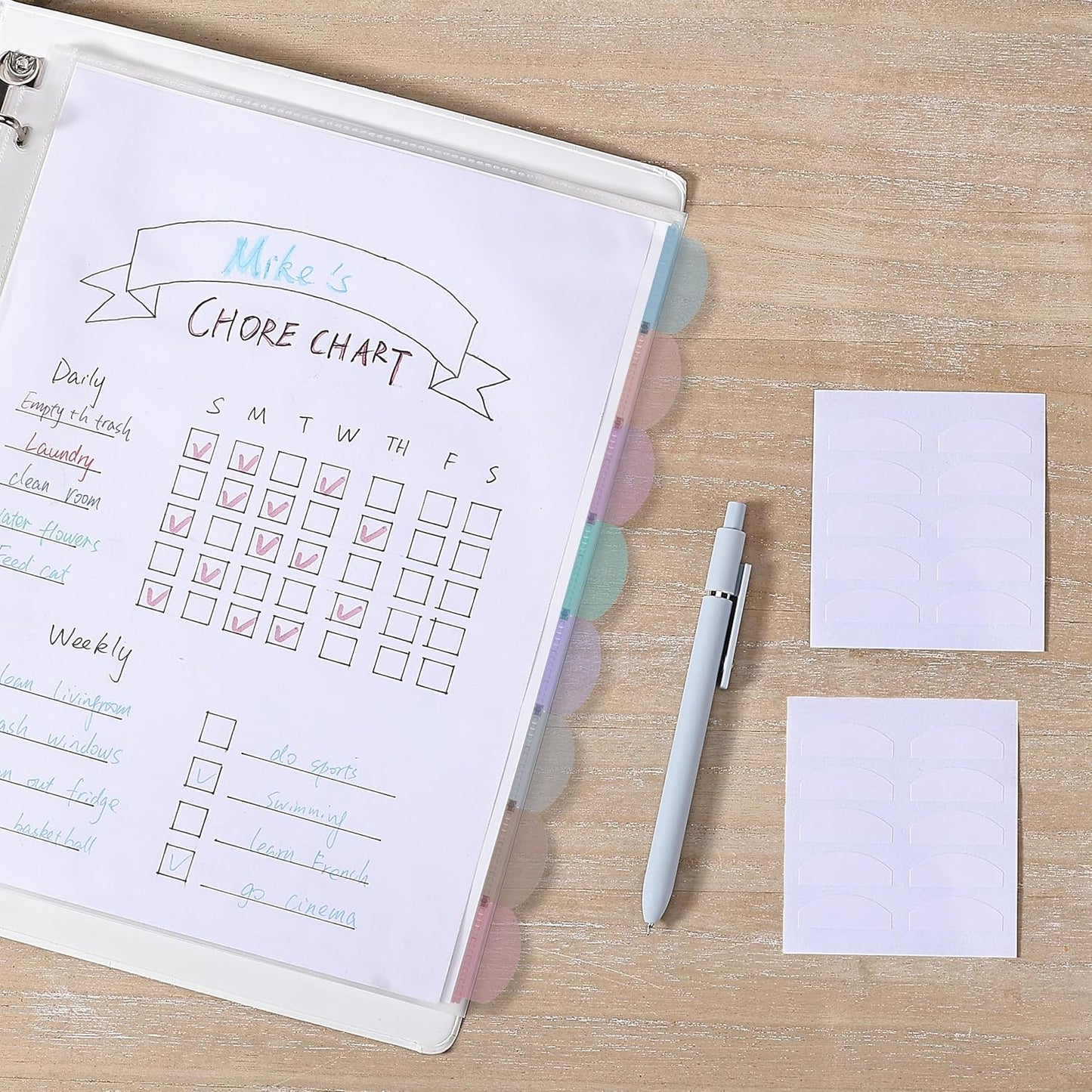 Mr. Pen- Clear Sheet Protectors with Tabs, 8.5x11 Inches, 8 Tabs, 2 Sets, Durable Clear Plastic Dividers for 3 Ring Binders, Insertable Index Page Divider with Multicolor Tabs