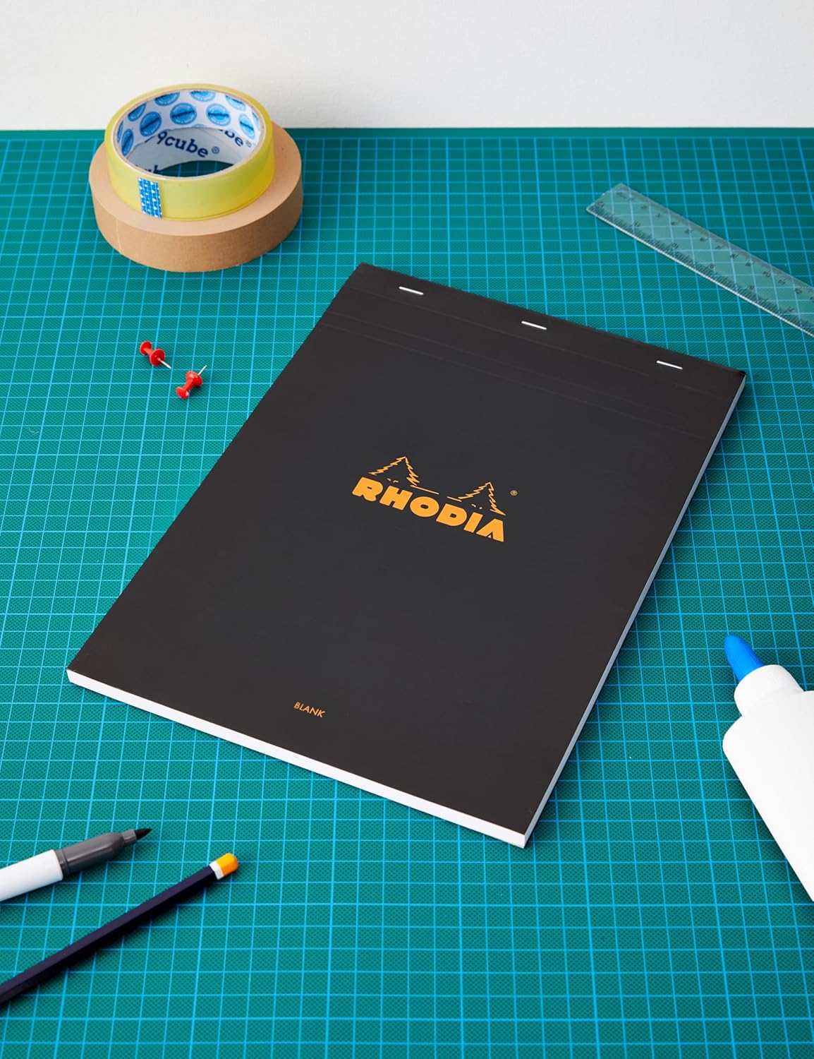 Rhodia Notepad, No18 A4, Lined - White, 8 1/4"" x 11 3/4""" (18601C)
