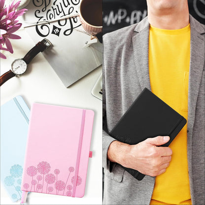 Notebook Journal for Women,A5 Hardcover Leather Journaling Notebooks for Work,200 Pages Travel Journal for Women Men with Pen Holder and Ribbon,5.78"×8.34"(Turquoise)