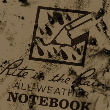 Rite in the Rain Weatherproof Top Spiral Notebook, 3" x 5", Black Cover, Universal Pattern, 3 Pack (No. 735-3X)