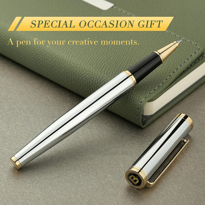 BEILUNER Luxury Rollerball Pen, Stunning Green Lacquer with 24K Gold Trim,Noble and Elegant Designs,Schneider Ink Refill, Best Gift Set for Men & Women, Refillable, Executive Writing, Nice Pens
