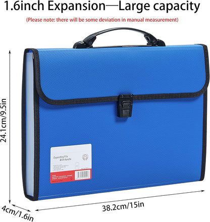 Leagl Size 13-Pockets Expanding File Folder with Handle, Plastic Accordion Filling File Folder Expandable Monthly Portable Paper Document Organizer for Office School & Home (Green)