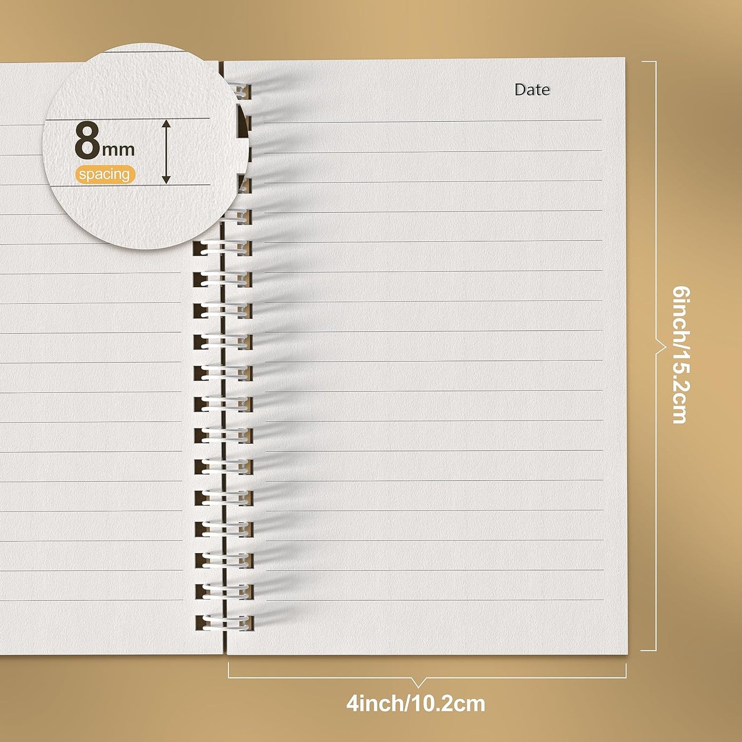 Nichela 4 Pack Spiral Notebook for Work - 4" x 6" Softcover Notebooks College Ruled for Note Taking, School Supplies,200 Sheets 400 Pages Journals Black