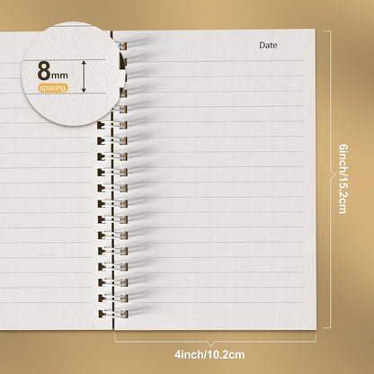 Nichela 4 Pack Spiral Notebook for Work - 4" x 6" Softcover Notebooks College Ruled for Note Taking, School Supplies,200 Sheets 400 Pages Journals Black