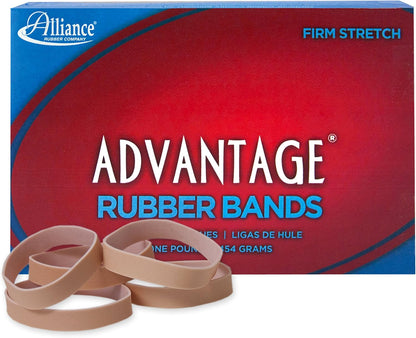 Alliance Rubber 26649 Advantage Rubber Bands Size #64, 1/4 lb Box Contains Approx. 80 Bands (3 1/2" x 1/4", Natural Crepe) Beige