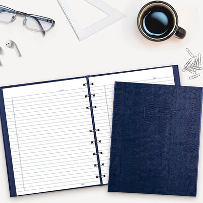Blueline NotePro™ Executive Notebook, Indexing System, Refillable, Hard Cover, 9.25" x 7.25", 150 Ruled Pages, Indigo Blue (A7150.BLU)