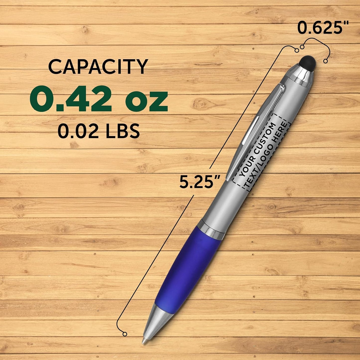 DISCOUNT PROMOS Custom Stylus Ballpoint Pens Set of 10/50/100, Personalized Bulk Pack - Black Ink, Great for Office, School, Business, Tradeshows, Events - Purple
