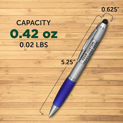 DISCOUNT PROMOS Custom Stylus Ballpoint Pens Set of 10/50/100, Personalized Bulk Pack - Black Ink, Great for Office, School, Business, Tradeshows, Events - Purple