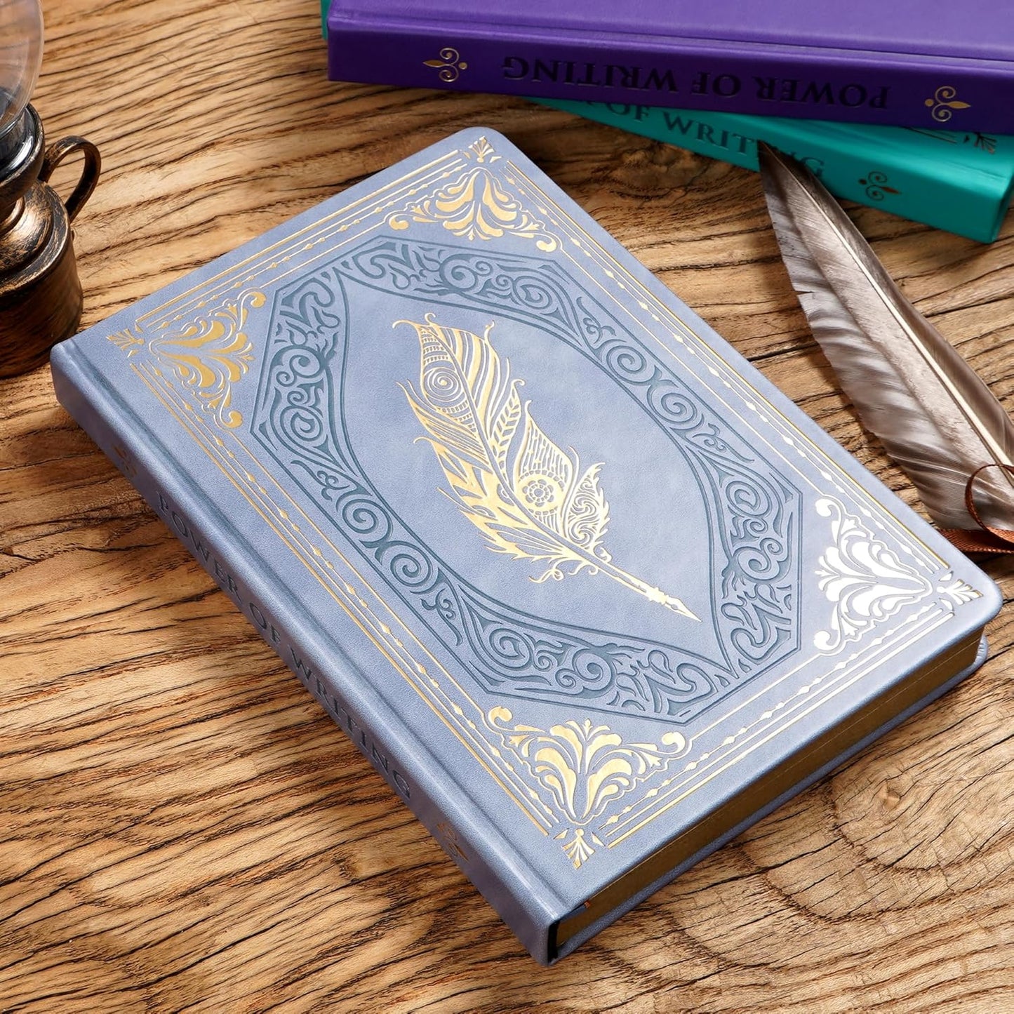 CAGIE 320 Pages Thick Hardcover Journaling Notebooks Vintage Leather Journal for Women Men A5 College Ruled Journals for Writing with Gift Box, 5.7 x 8.3 in, Blue