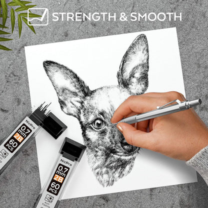 Nicpro 600 PCS Lead Refills 0.5mm HB #2 Break Resistant Mechanical Pencil Refills 0.5 mm, 60 Pack Per Tube, 10 Tubes