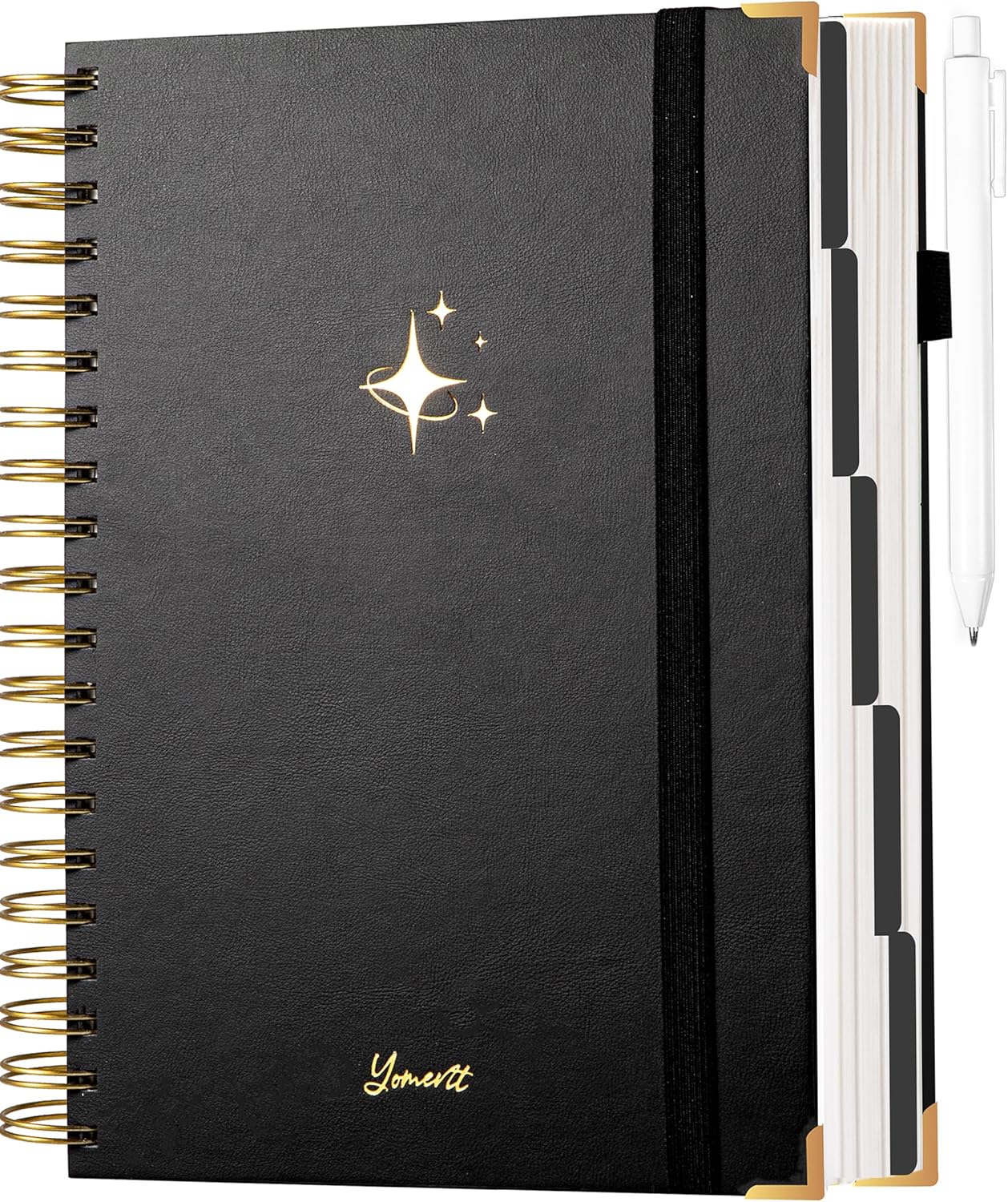 Hardcover Spiral Notebook with Tabs 8"x10" Large Spiral Lined Journals for Women with Dividers 240 Pages College Ruled Composition Notebook 5 Subject Notebook for Work, Back to School, Gifts, Purple