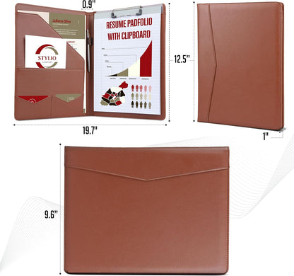 STYLIO Padfolio Folder with Removable Clipboard | Portfolio Organizer | Binder with Storage for Notebook, Notepad | Nursing Clipboard Folio, CNA Accessories for Work | Vegan Leather