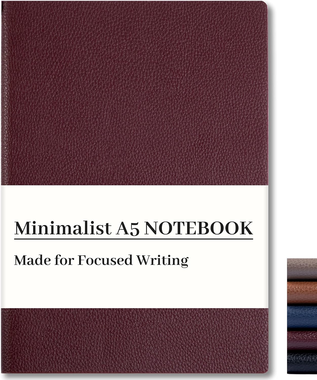 CAGIE Lined Journal Notebook for Men & Women,176 Pages A5 Medium Size, Softcover Leather Journals for Writing, College Ruled Notebook for Work & School, 100 GSM Thick Paper (5.7'' x 8.3'') (Burgundy)