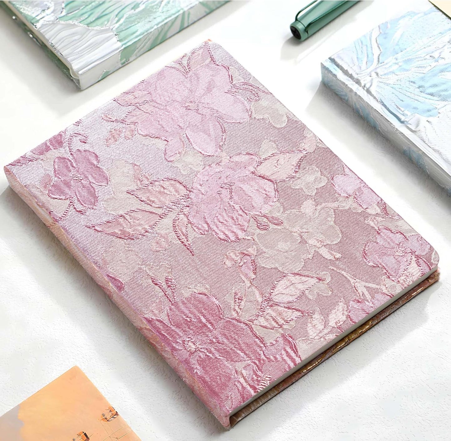 ipoul Flower Notebook, A5, 6x8, Hardcover, Lay Flat, Lined Paper, Journal for Women, Writing Notebook, Pretty, Hibiscus, Pink, Birthday Gifts for Women, Wedding Shower Gifts, Mothers Day Gift