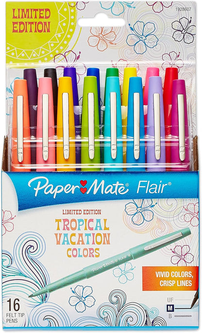 Paper Mate Flair Felt Tip Pens, Medium Point (0.7mm), Limited Edition Candy Pop Pack, 6 Count