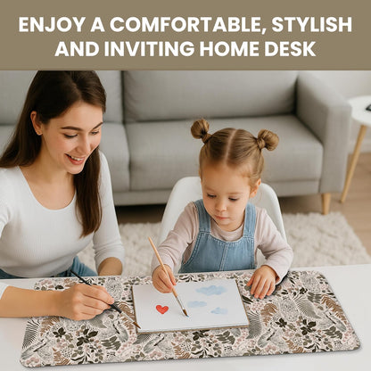 Large Mouse Pad for Desktop, Cute Desk Mat Pad Protector for Work & Gaming, Aesthetic Pretty Anti-Slip Laptop Blotter Cover for Office School Home Supplies, Wildflowers, 31.5" x 11.8"