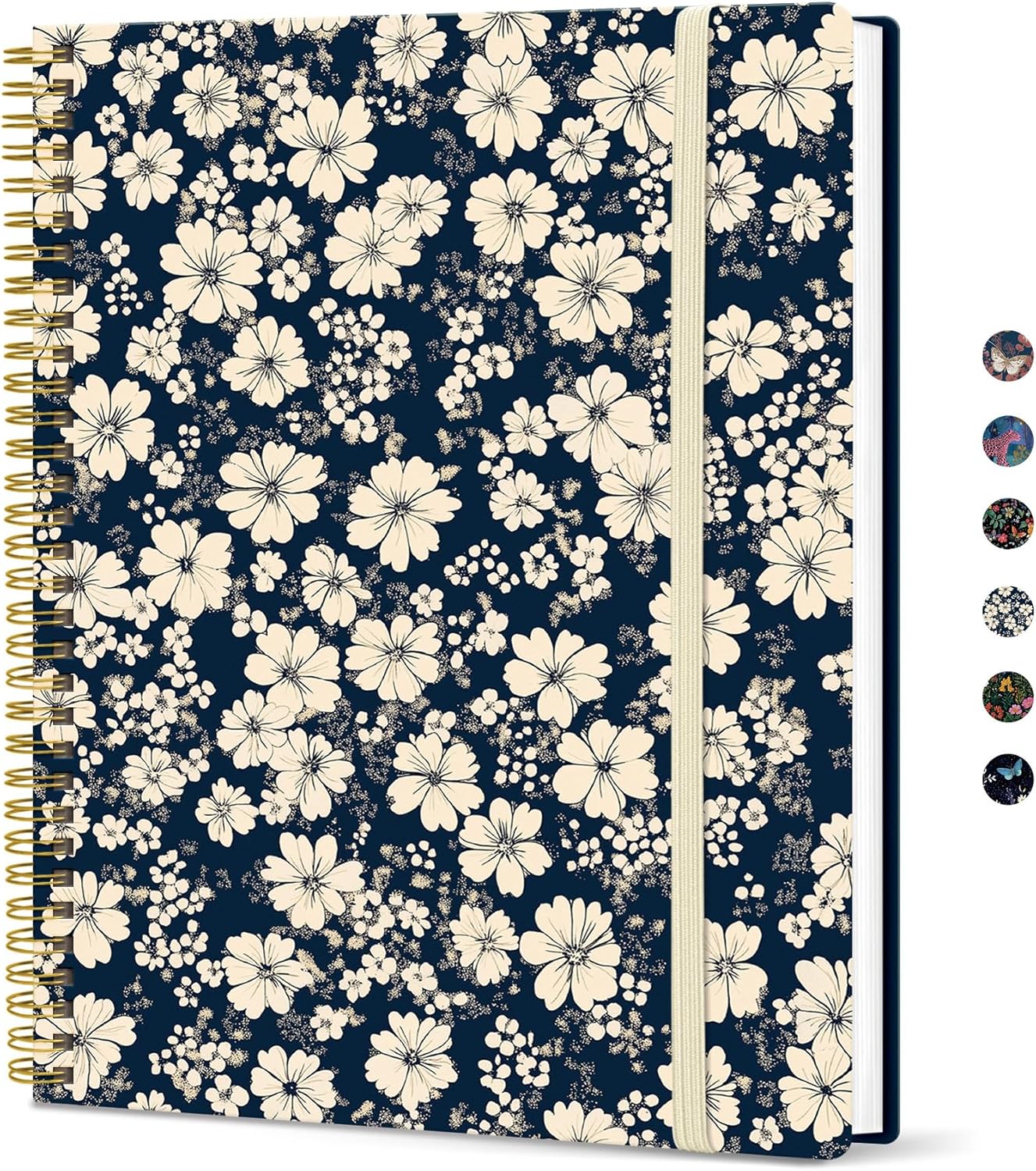 Taja Large Spiral Lined Journal for Women, 8.5" x 11" Notebooks for Work Collge Ruled, A4 Aesthetic Cute Journaling Notebooks for Writing, Plastic Cover, Celestial