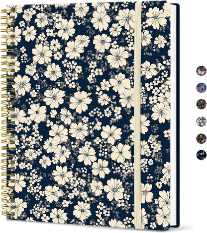 Taja Large Spiral Lined Journal for Women, 8.5" x 11" Notebooks for Work Collge Ruled, A4 Aesthetic Cute Journaling Notebooks for Writing, Plastic Cover, Celestial
