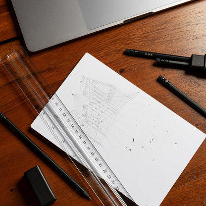 Notsu Graph Notepads 11 x 17 inch | Large Graphing Double Sided Drafting Pads with 1/4" Quad Grid Premium Thick Paper 120gsm