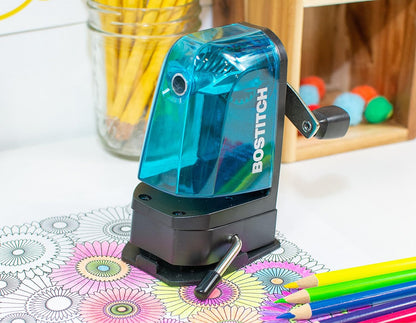 Bostitch Office Multi-Mount Manual Pencil Sharpener, Vacuum Mount or Screw Mount, Black (MPS2-BLK)