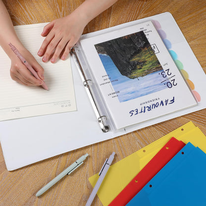 Mr. Pen- Clear Sheet Protectors with Tabs, 8.5x11 Inches, 8 Tabs, 2 Sets, Durable Clear Plastic Dividers for 3 Ring Binders, Insertable Index Page Divider with Multicolor Tabs