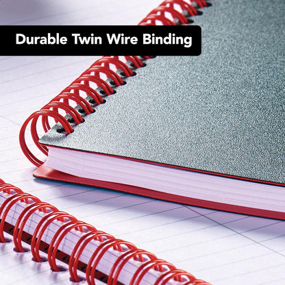 Black n' Red Notebook, Business Journal, 11" x 8", 70 Sheets, Ruled, Optik Paper, Scribzee App, Flexible Poly Cover, Wirebound, Black (K67030)