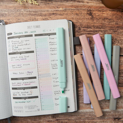 BLIEVE Aesthetic Cute Highlighters No Bleed Through, Dual Tip 8 Pack, Pastel Colors For Bible & Journaling