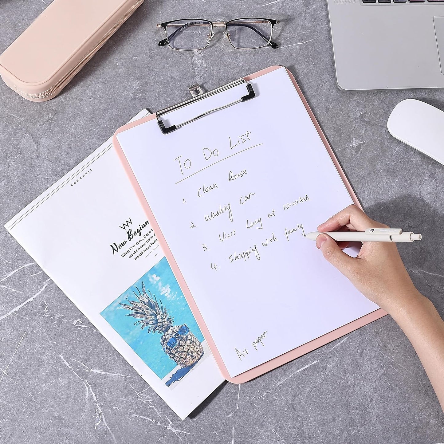 Mr. Pen- Plastic Clipboard, Letter Size, Black, Clipboard Plastic, Low-Profile Metal Clip with Retractable Hanging Hole