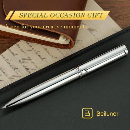 BEILUNER Luxury Gel Pen with 24K Gold Finish, Black Piano Lacquer, Luxury Grade Craftsmanship, Best Pen Gift Set for Men and Women, Professional, Executive, Office, Retractable Nice Pens
