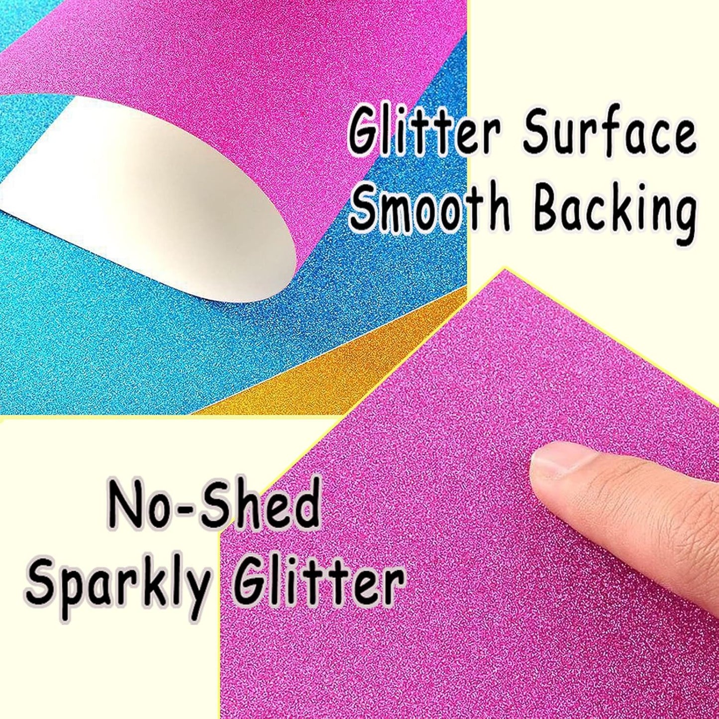 SALEMAR 250 GSM Glitter Cardstock Glitter Paper, 10 Color Sparkling Craft Paper for Scrapbook and Craft Projects, 8.3 x 11.7 Inches(Multicolor)