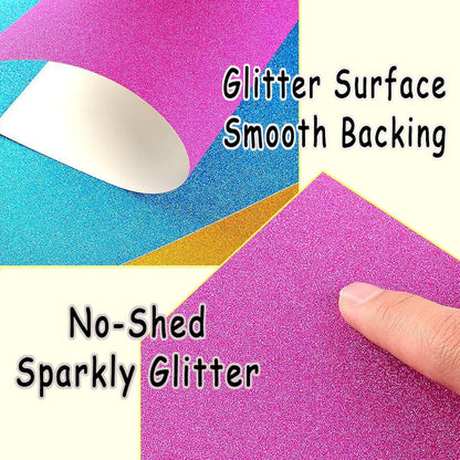 SALEMAR 250 GSM Glitter Cardstock Glitter Paper, 10 Color Sparkling Craft Paper for Scrapbook and Craft Projects, 8.3 x 11.7 Inches(Multicolor)