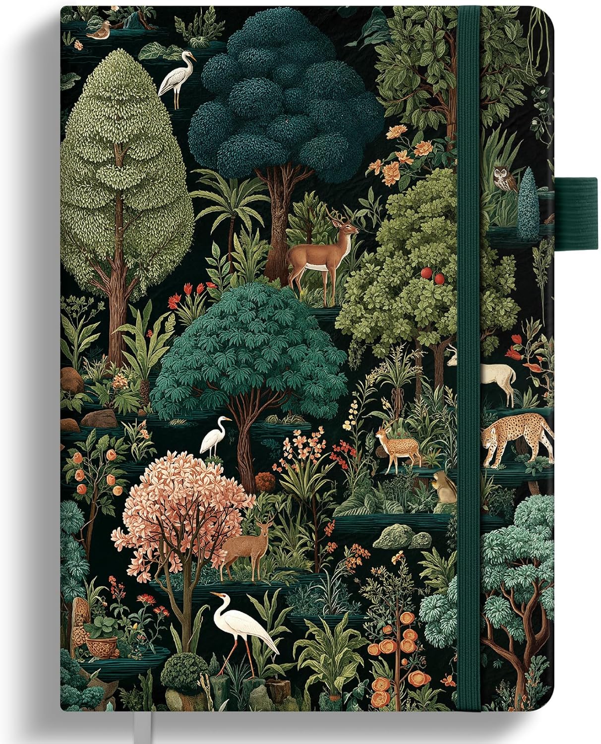 Taja Pretty Lined Journal for Women, Aesthetic Cute Hardcover Leather Journal for Writing, A5 College Ruled Notebook for Work & Note Taking, Perfect for Office School Home, 160 Pages, Meadow Flowers